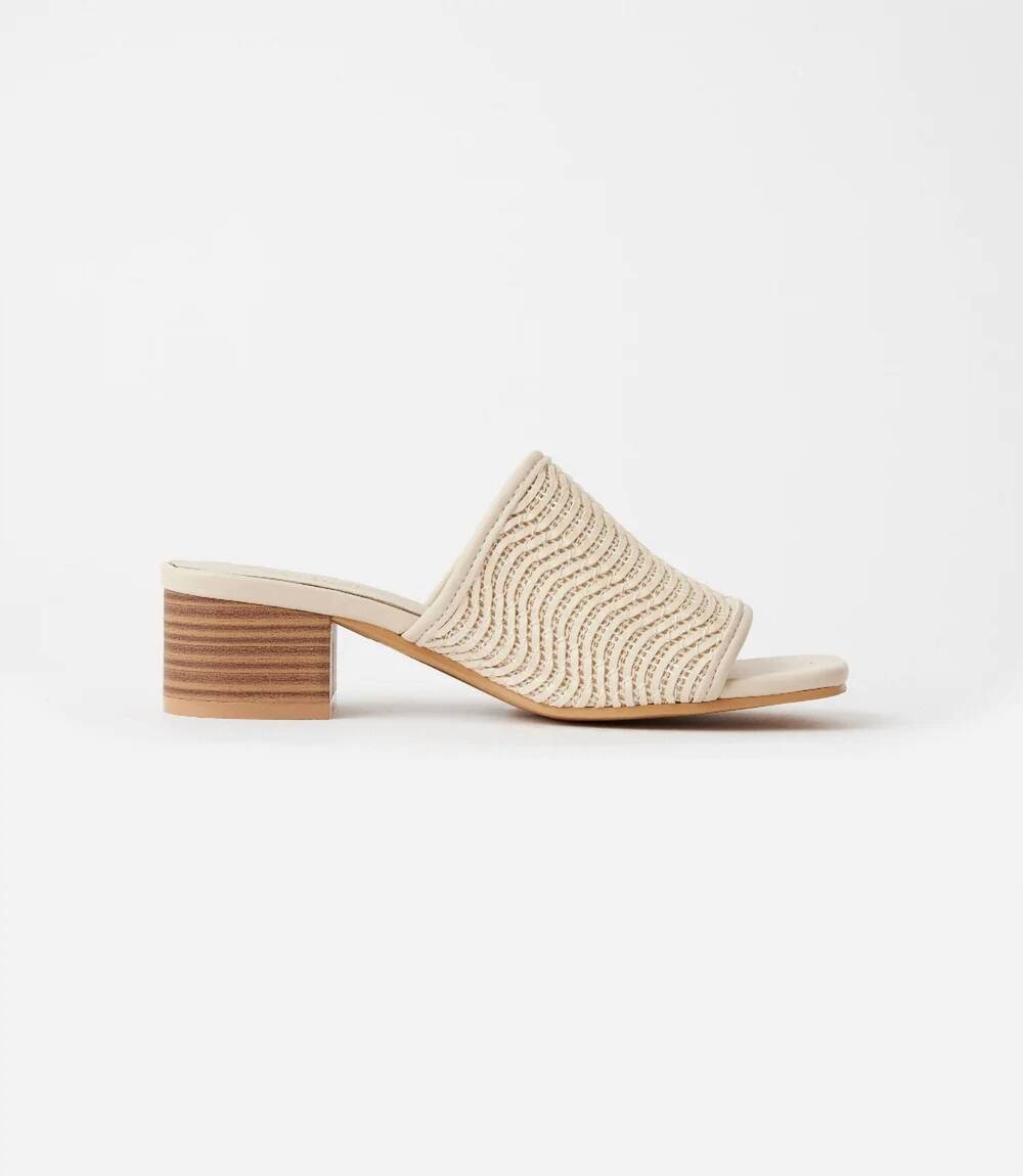 NEW SEYCHELLES women's pepper 2 woven mid heel sandals in cream